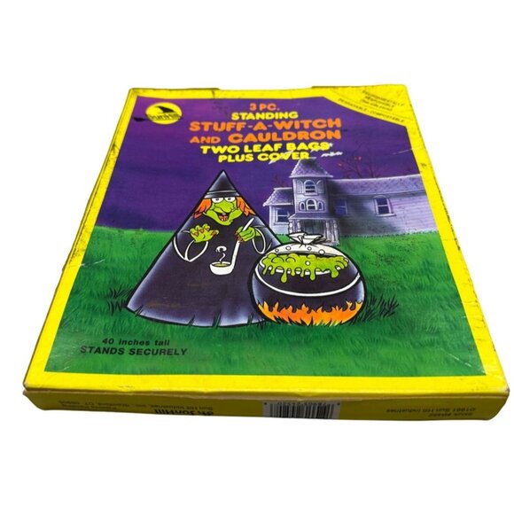 sun hill 3 pc standing stuff witch & cauldron 2 leaf bags 1 cover 1991 READ NEW - Picture 1 of 4